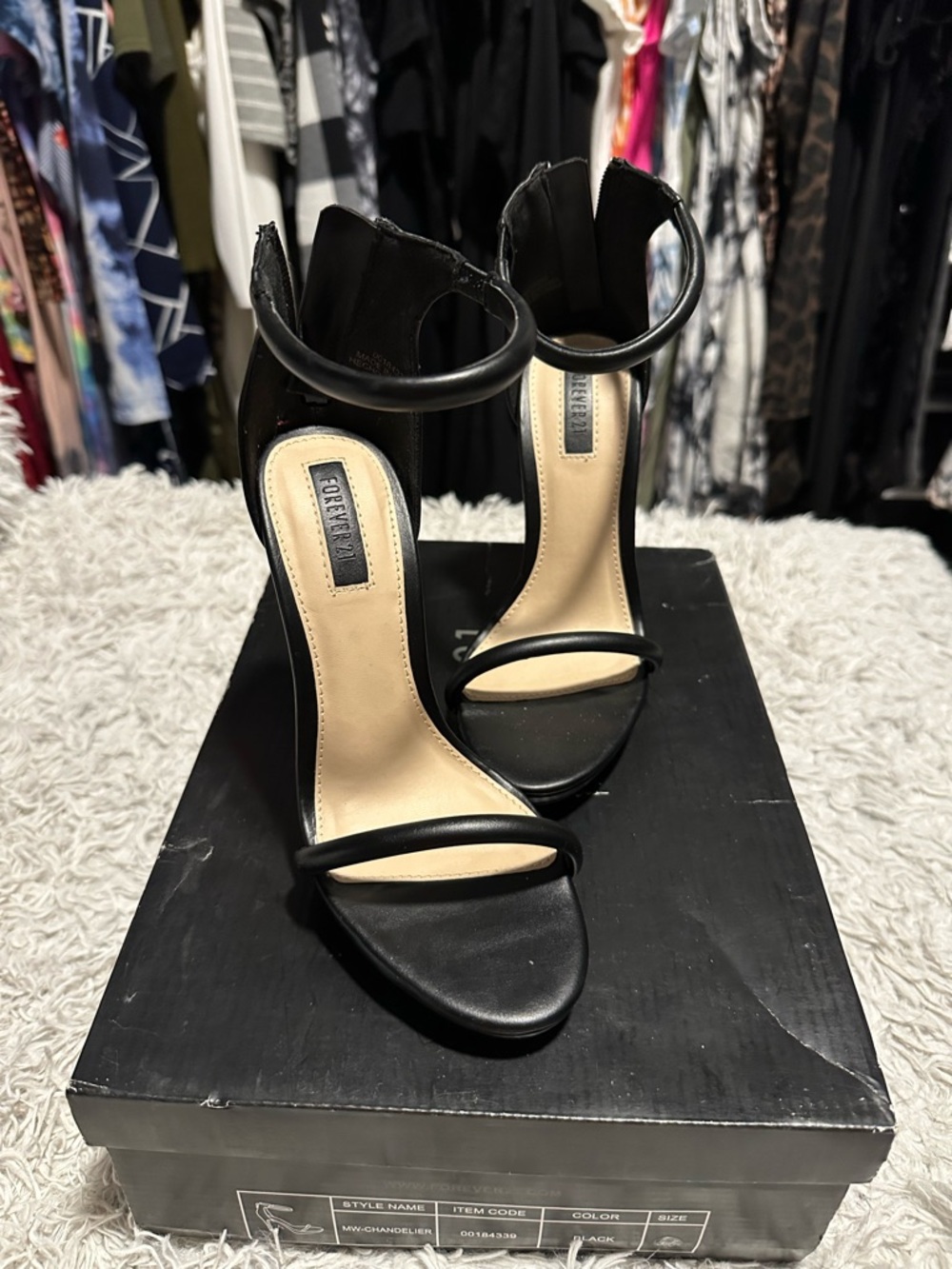 Forever 21 Black Strappy High Heel Sandals - Picture 6 of 8